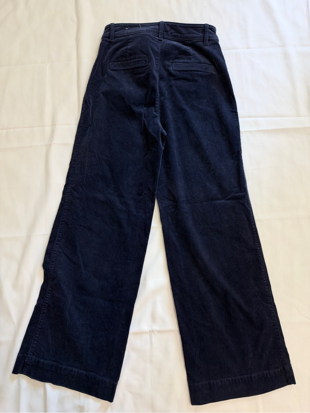 LOFT The Palmer Patch Pocket Wide Leg Pants Navy Corduroy High Rise Size 0 EUC - Picture 4 of 9